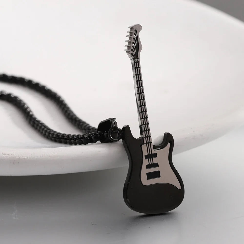 Stainless Steel Guitar Necklace