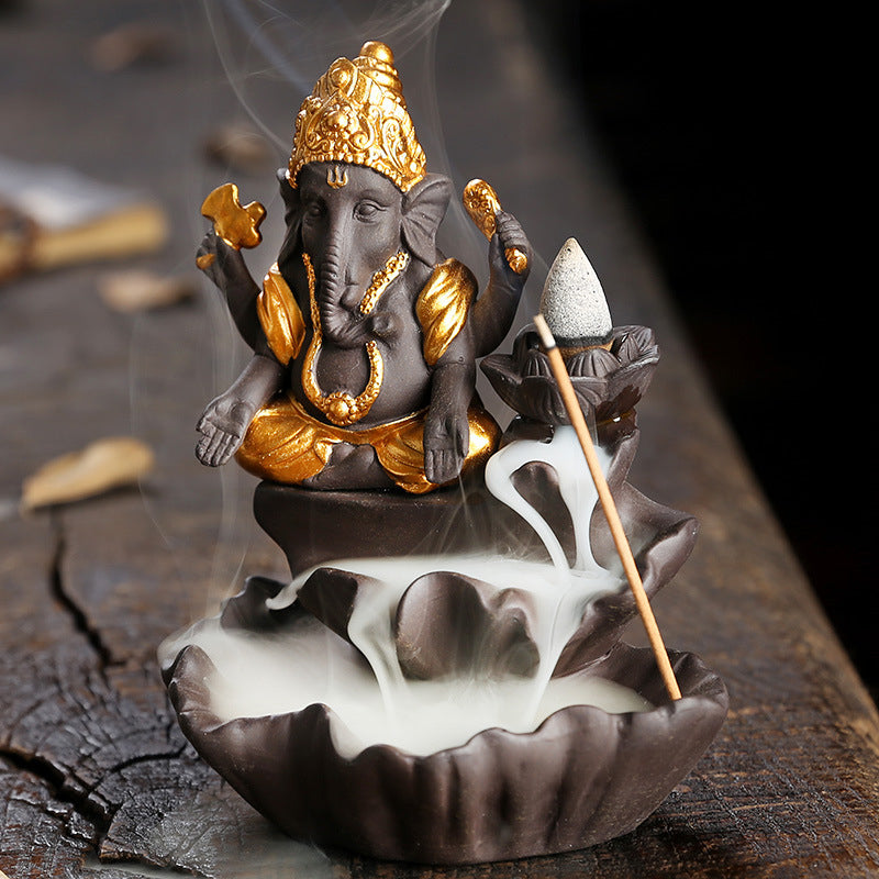 Lord Ganesh Incense Holder + 10 Free Incense Cones