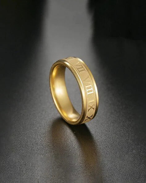 Stainless Steel Roman Numeric Ring