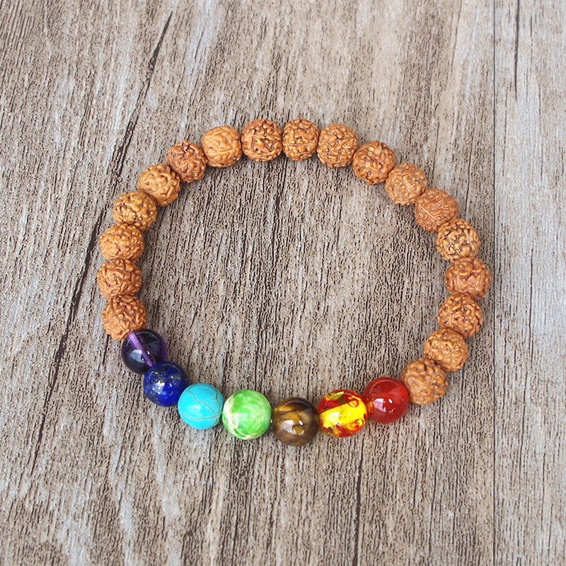 Rudraksha 7 Chakra Bracelet (8MM)