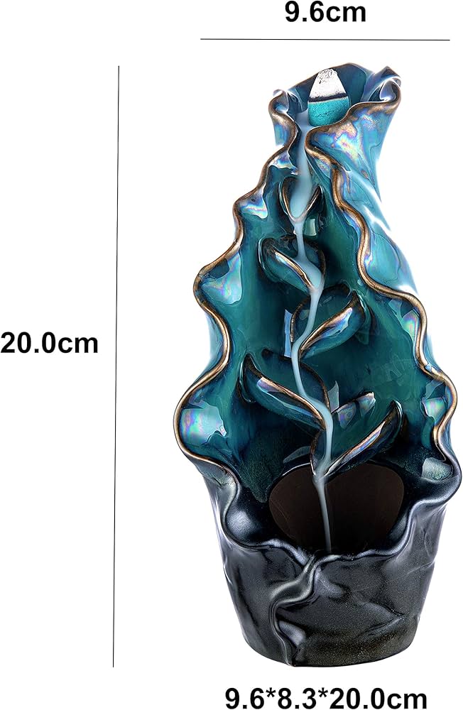 Leaf Designed Back-Flow Incense Holder + 10 Free Incense Cones