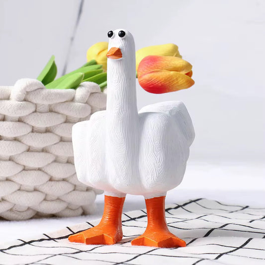 Resin Middle Finger Duck Funny Ornament