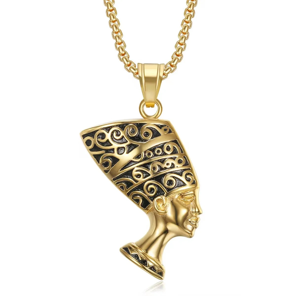 Stainless Steel Egyptian Queen Nefertiti Necklace