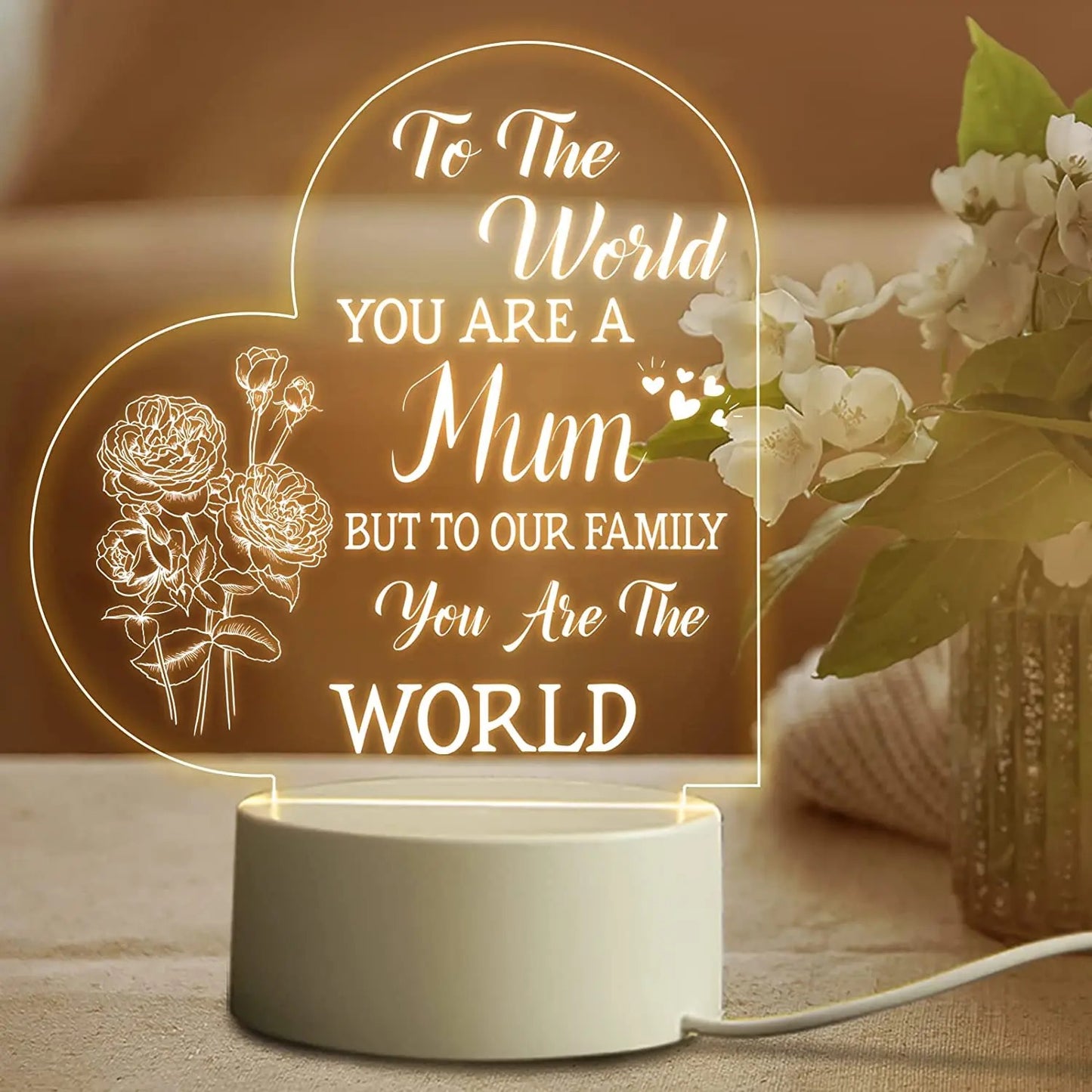 Mother’s Love Themed Engraved 3D Acrylic Night Lamp