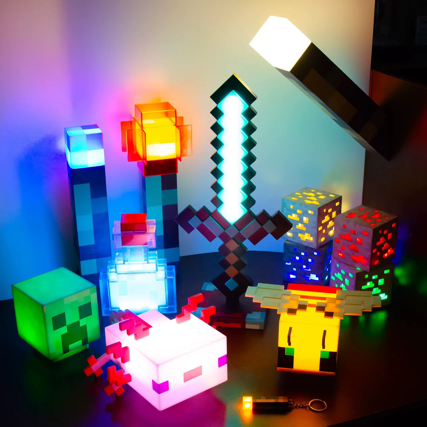 Minecraft Pixel Sword LED Night Light / Minecraft LED Diamond Sword Lamp
