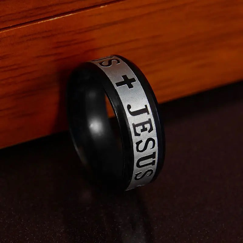 Stainless Steel “Jesus” Religious Christian Rings