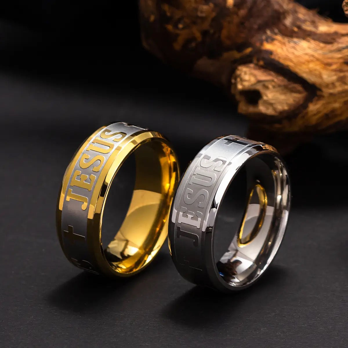 Stainless Steel “Jesus” Religious Christian Rings