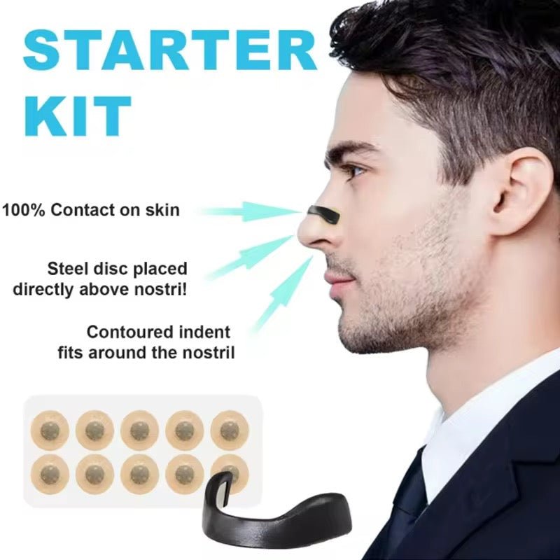 Magnetic Nasal Premier Dilator Patch Kit Nose Strips – Extra Strength Nasal Anti Snore Nose Strips to Improve Breathing, Sleep, Sports & Cold Use (15 pairs)