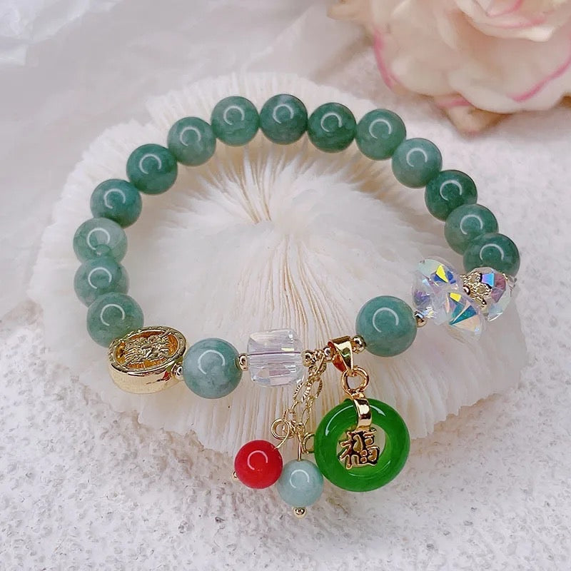 Crystal Jade Charm Bracelets