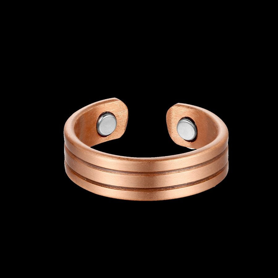 Adjustable Ultra Strength Pure Copper Magnetic Bracelet & Ring Set  (99.99% Copper)