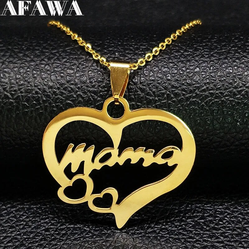 Stainless Steel ‘Mama’ Necklace