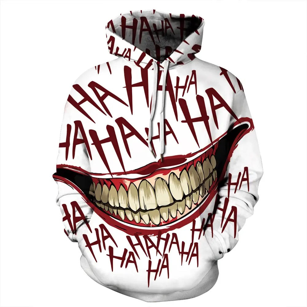 Joker Smile 3D Print Polyester Hoodies