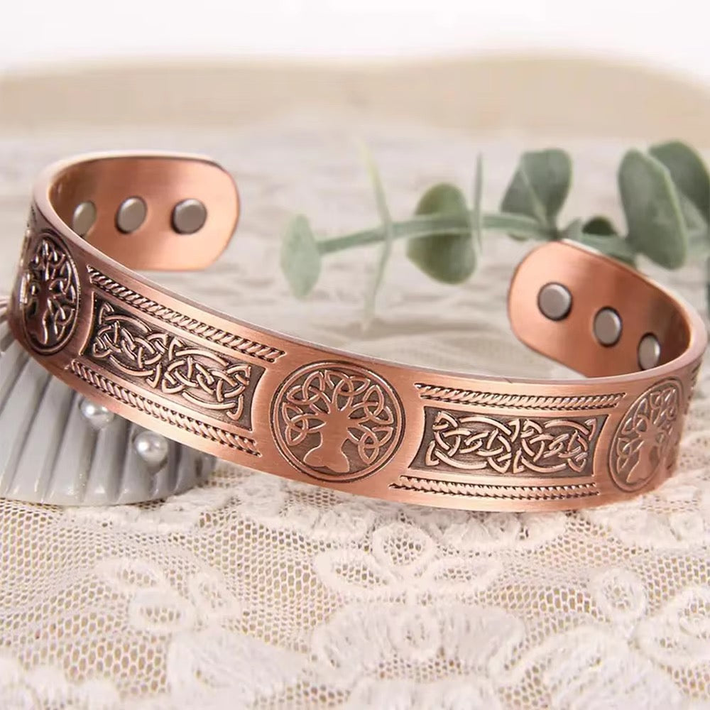 Adjustable Ultra Strength Pure Copper Magnetic Bracelet (99.99% Copper) Celtic Tree of Life Design