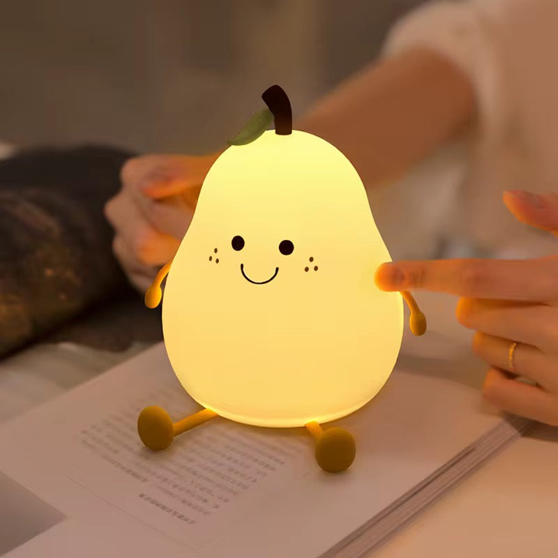 Adorable Squishy Silicone Night Light (Pear)