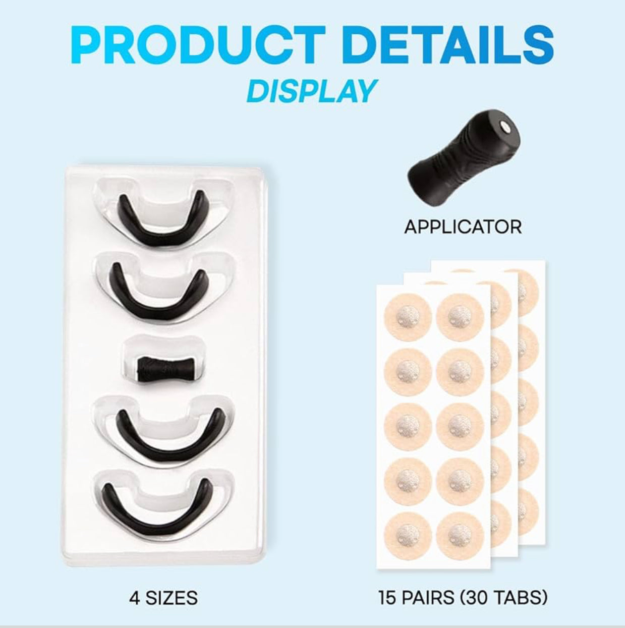 Magnetic Nasal Premier Dilator Patch Kit Nose Strips – Extra Strength Nasal Anti Snore Nose Strips to Improve Breathing, Sleep, Sports & Cold Use (15 pairs)