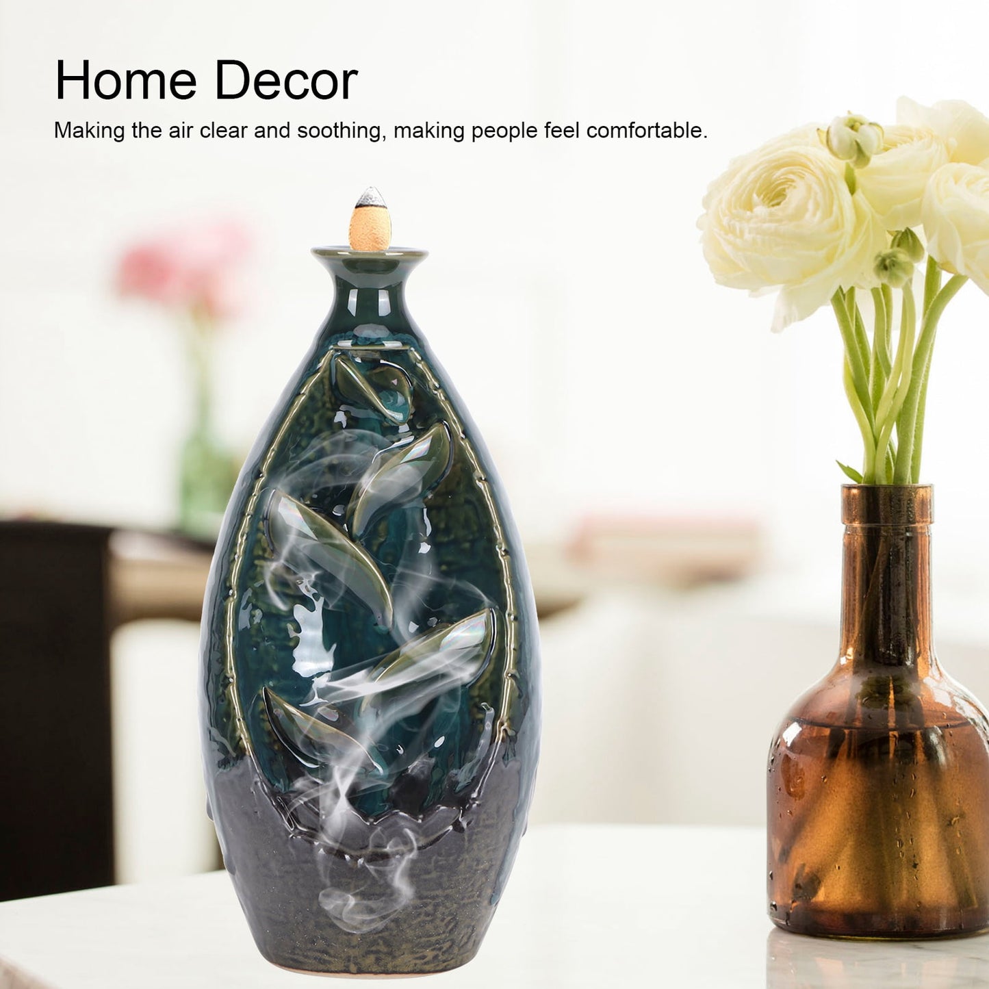 Back-Flow Incense Holder + 10 Free Incense Cones