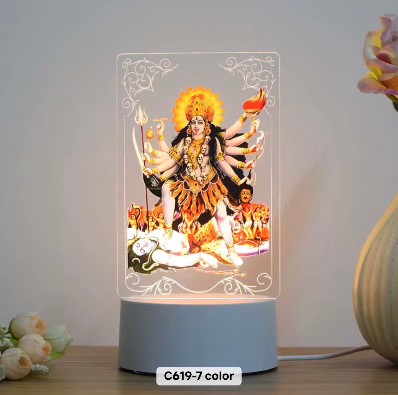 Hinduism/ Hindu Gods 3D Acrylic Night Lamp (Ma Kali)