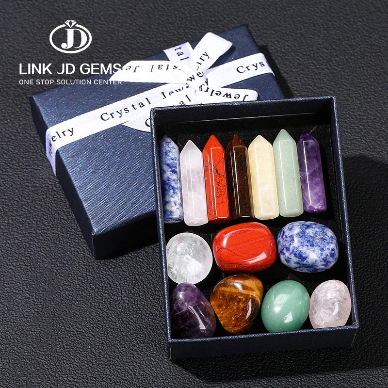 JD Gems 7 Chakra Natural Stone Crystals Gemstones