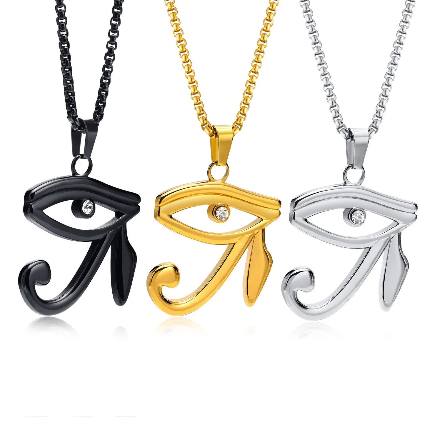 Stainless Steel Eye Of Horus Necklace/ Egyptian Eye