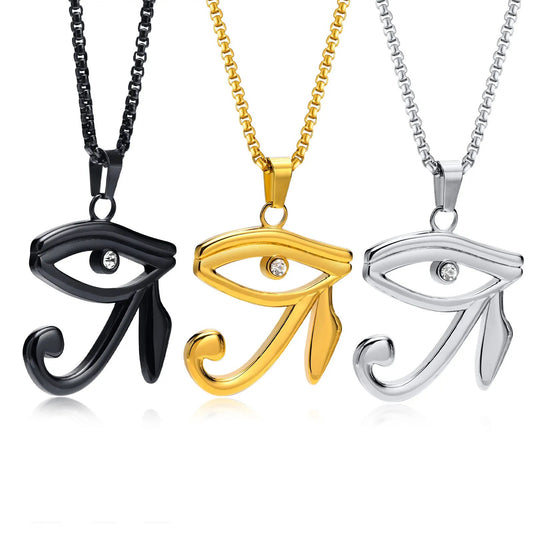 Stainless Steel Eye Of Horus Necklace/ Egyptian Eye