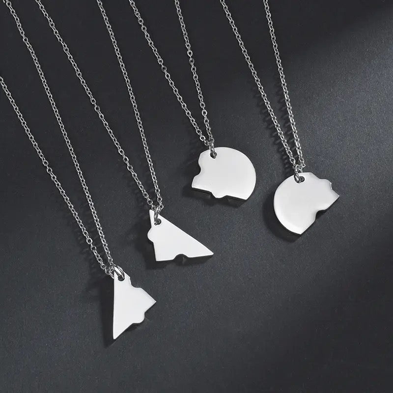 Customizable Stainless Steel 4pcs Heart with Engraving