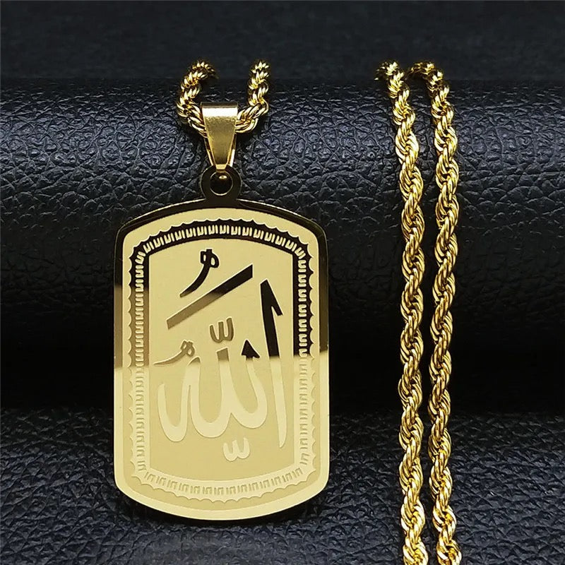 Stainless Steel “Allah” Islamic Gods Names Necklace