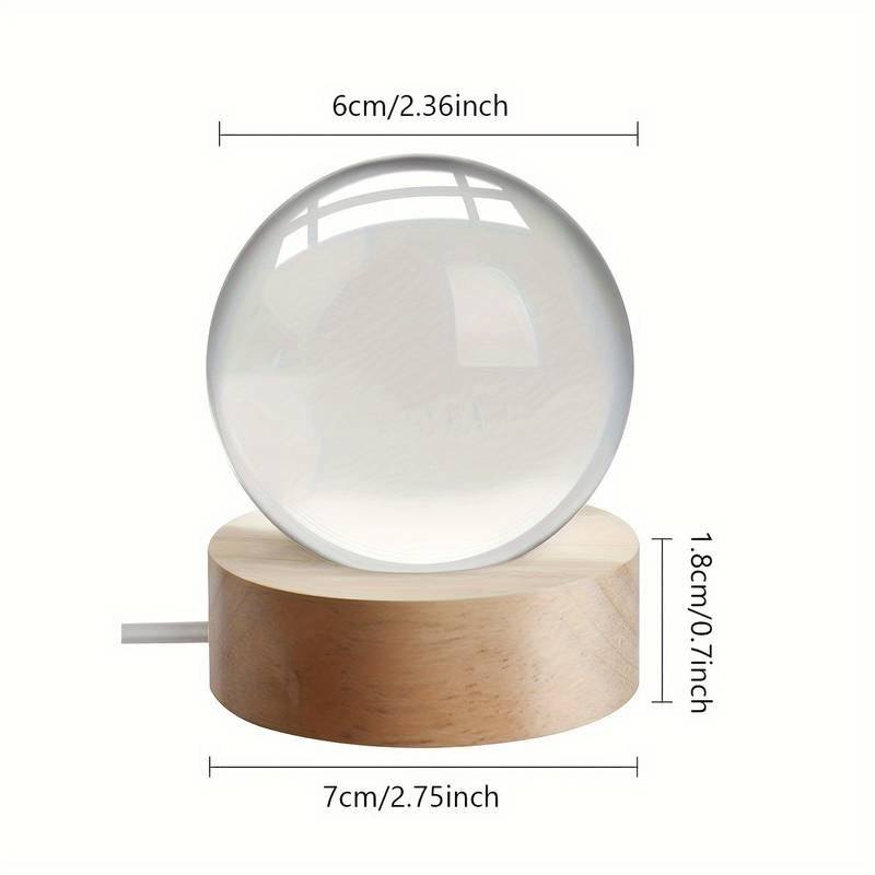 3D Laser Engraved 8cm Glass Crystal Ball Lamp Universe Astronomy Decor (Astronaut on the Moon)