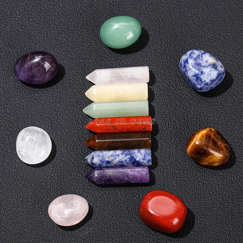 JD Gems 7 Chakra Natural Stone Crystals Gemstones