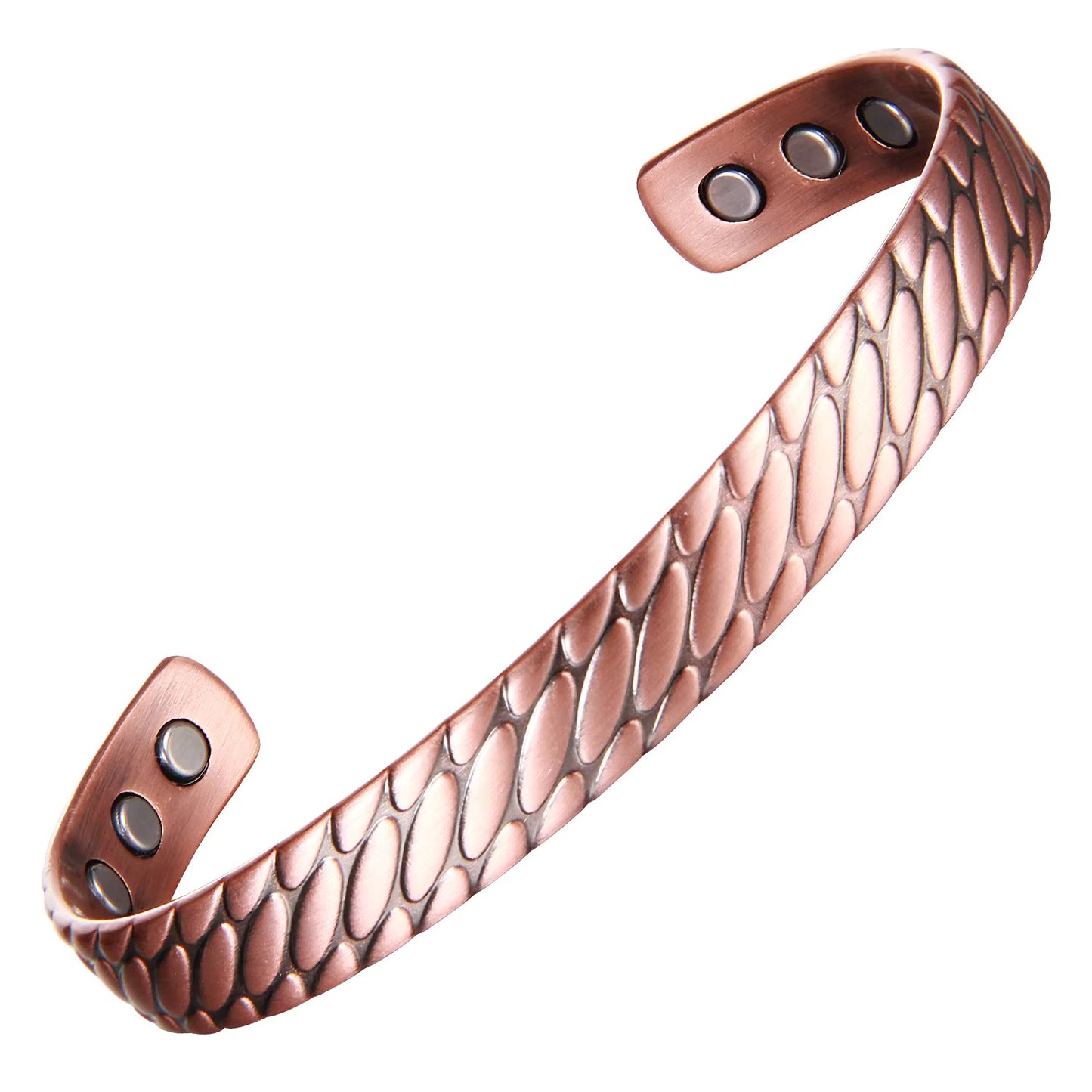 Adjustable Ultra Strength Pure Copper Magnetic Bracelet (99.99% Copper) Intricate Scale  Design