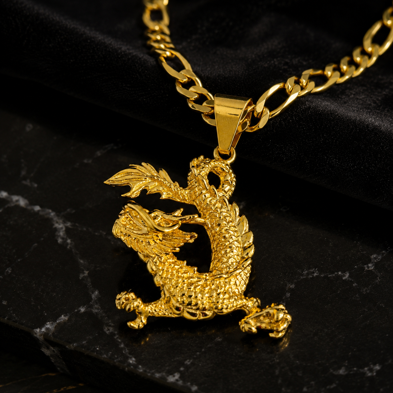 Stainless Steel Dragon Zircon Chains