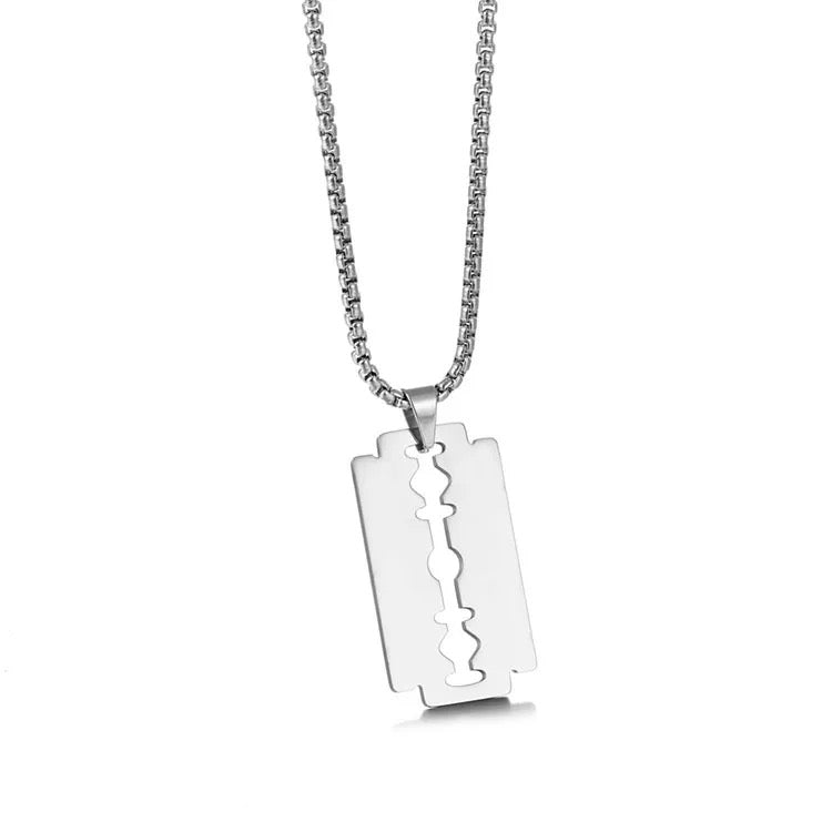 Stainless Steel Razor Blade Designed Necklace