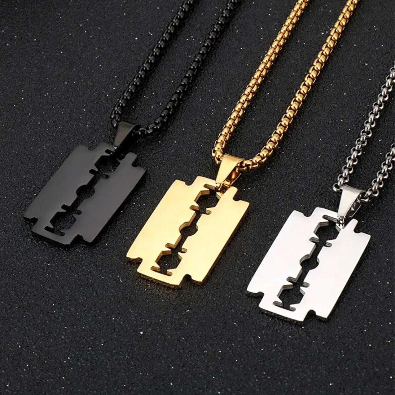 Stainless Steel Razor Blade Designed Necklace