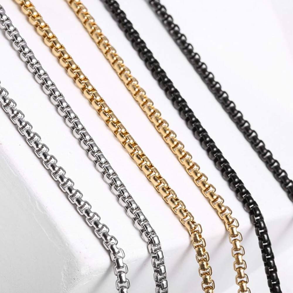 Stainless Steel Round Box Chain (3MM-60CM)