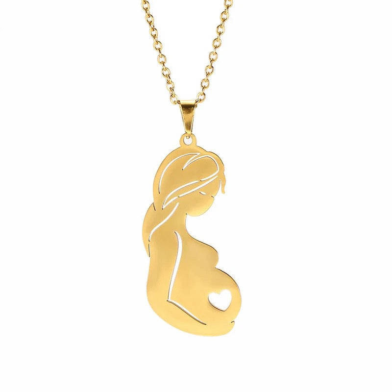 Stainless Steel Pregnant Mommy Necklace