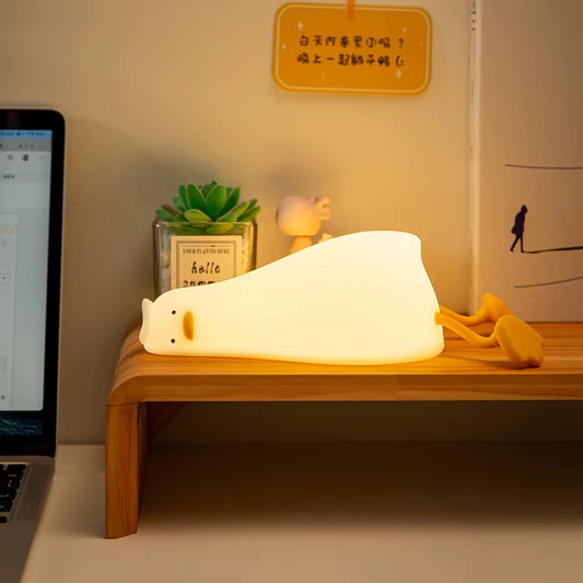 Adorable Squishy Silicone Animal Night Light (Duck with Long Legs)