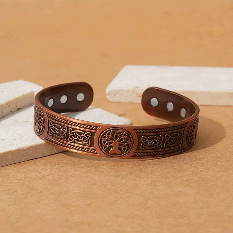 Adjustable Ultra Strength Pure Copper Magnetic Bracelet (99.99% Copper) Celtic Tree of Life Design