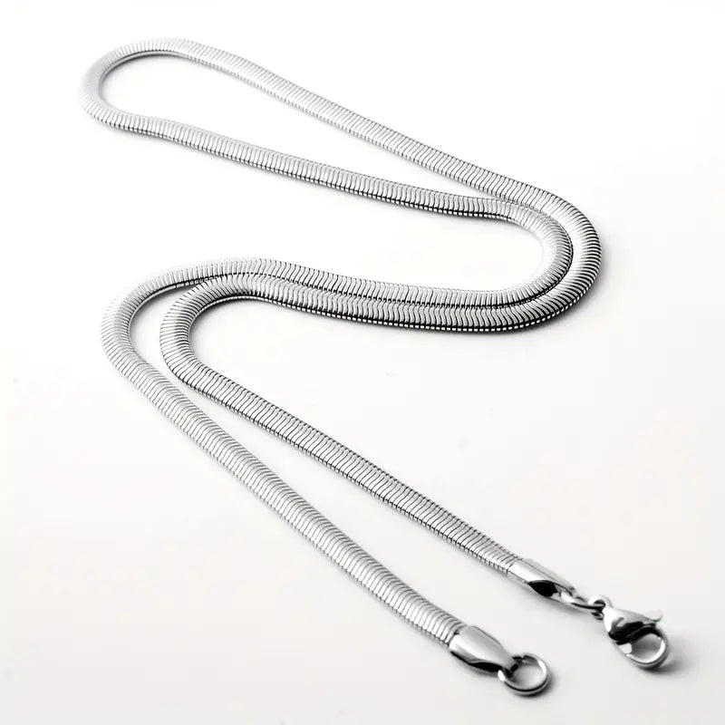 Stainless Steel Flat Snake Link Necklace Thin 2MM (22” - 56cm)