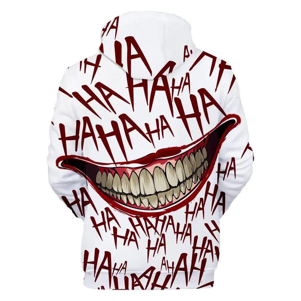 Joker Smile 3D Print Polyester Hoodies