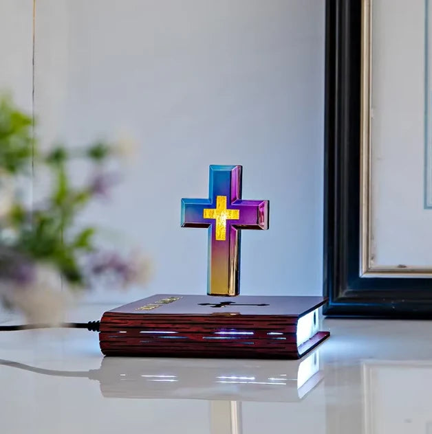 Magnetic Levitating / Floating Cross on Holy Bible