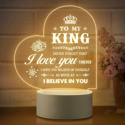 Father’s Love 3D Acrylic Night Lamp With Wooden Base