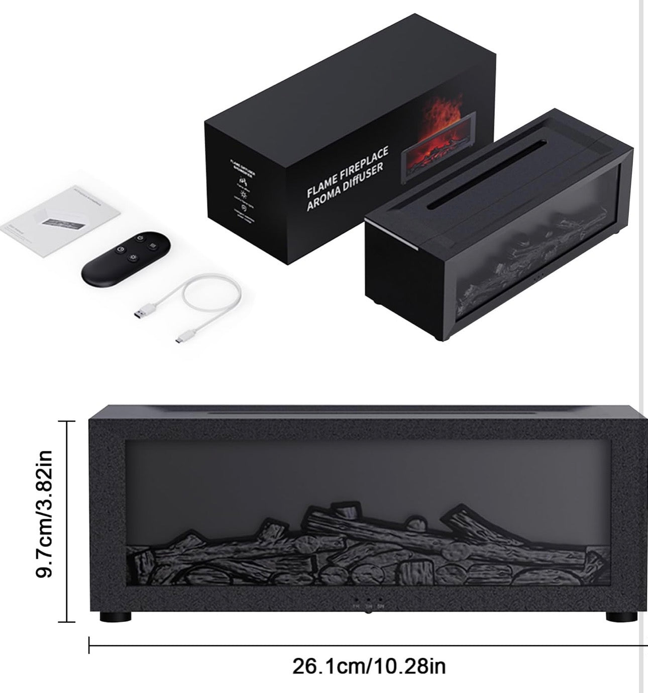 7 Color Fireplace Humidifier & Diffuser + Remote