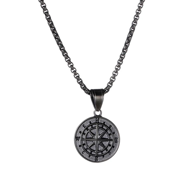 Stainless Steel Compass - Navigation Necklace