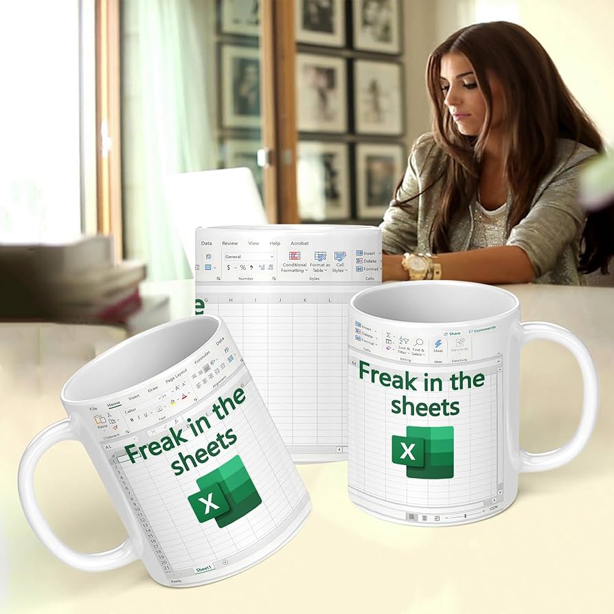 ‘Freaks in the Sheets’ Excel Printed Meme Ceramic Mug 400ML