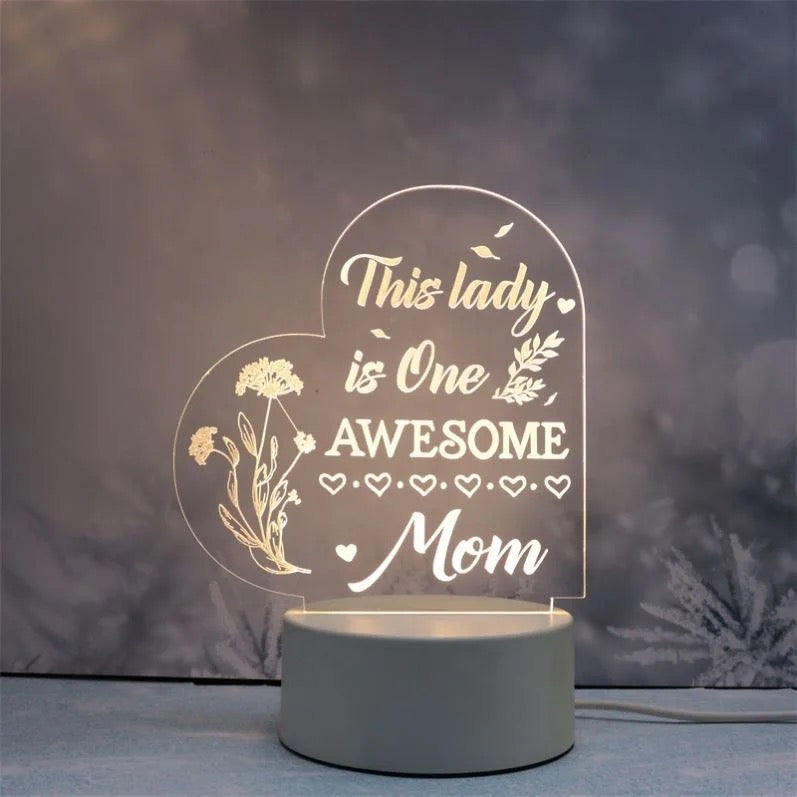 Mother’s Love Themed Engraved 3D Acrylic Night Lamp