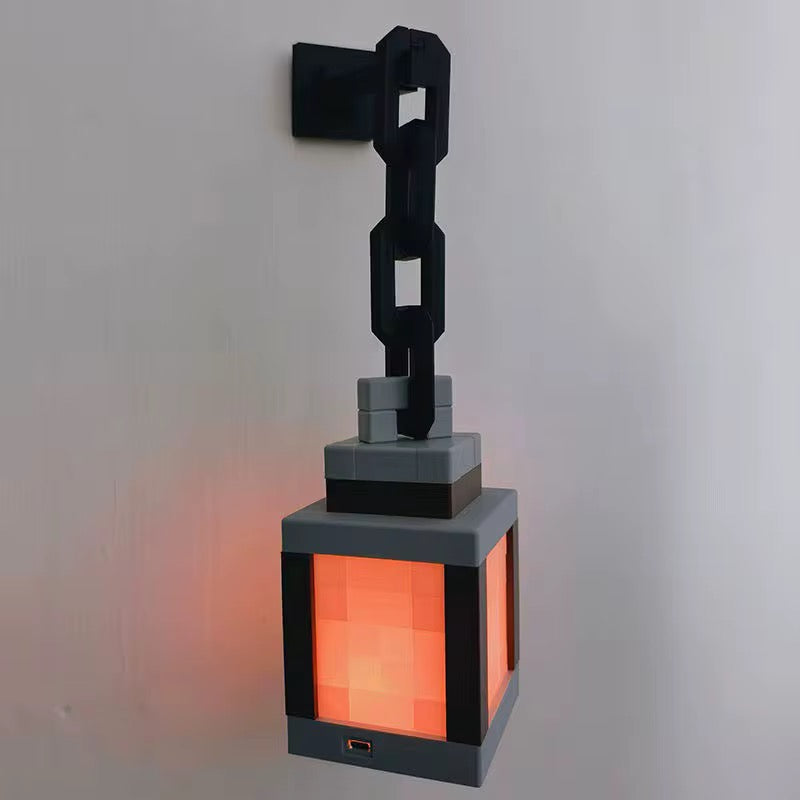 Minecraft Pixelated LED Wall Lantern Lamp + Remote Control