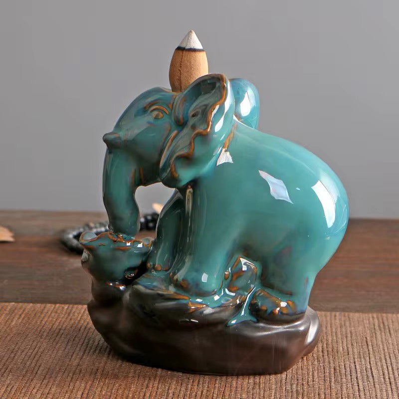 Elephant Designed Back-Flow Incense Holder