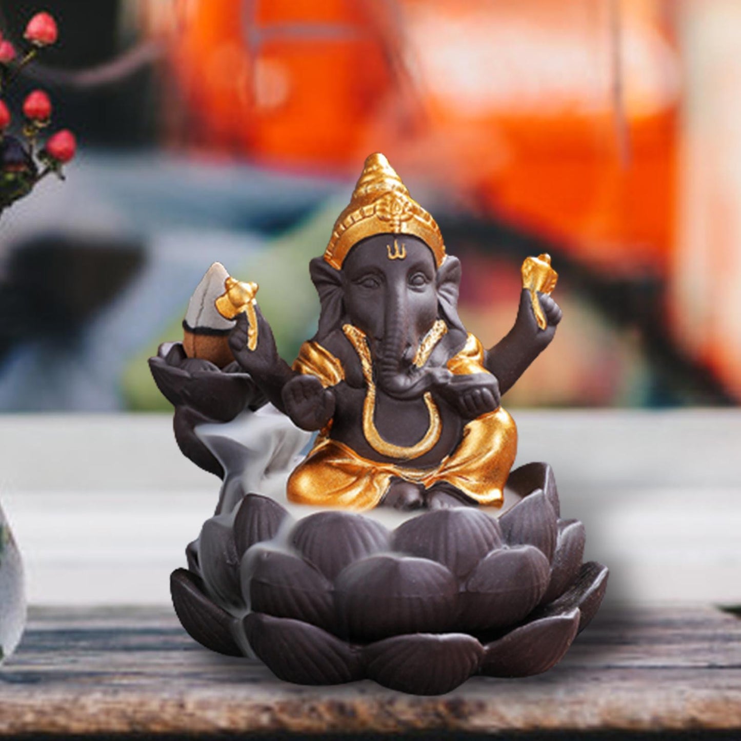 Lord Ganesh Back Flow Incense Holder