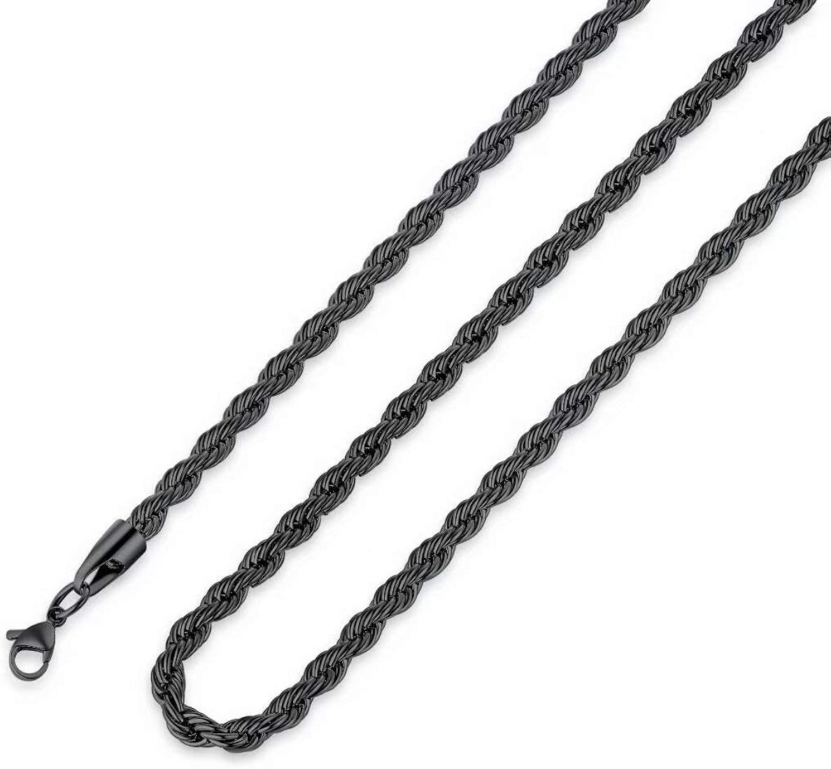 Stainless Steel Black Rope Chain