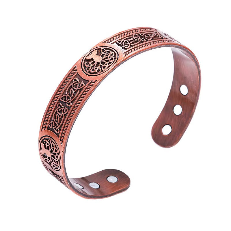 Adjustable Ultra Strength Pure Copper Magnetic Bracelet (99.99% Copper) Celtic Tree of Life Design