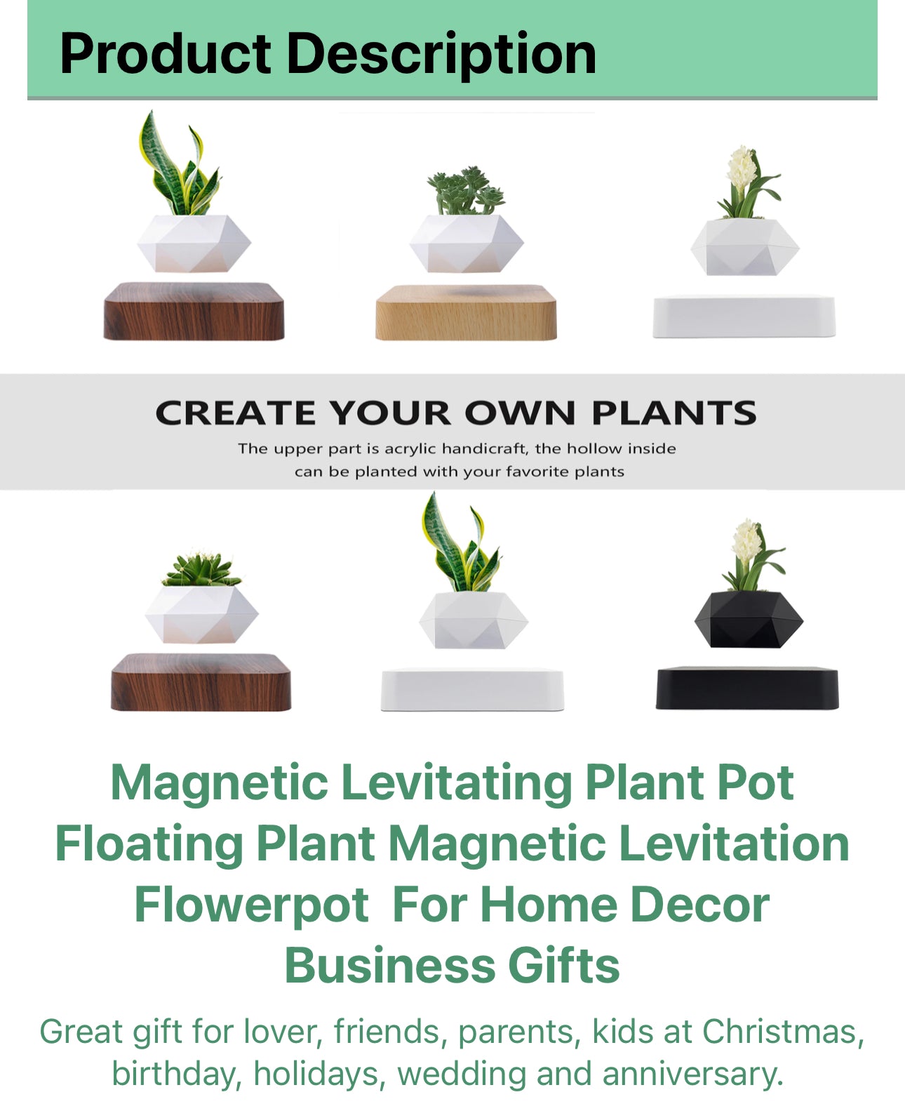 Magnetic Levitating / Floating Plant Pot